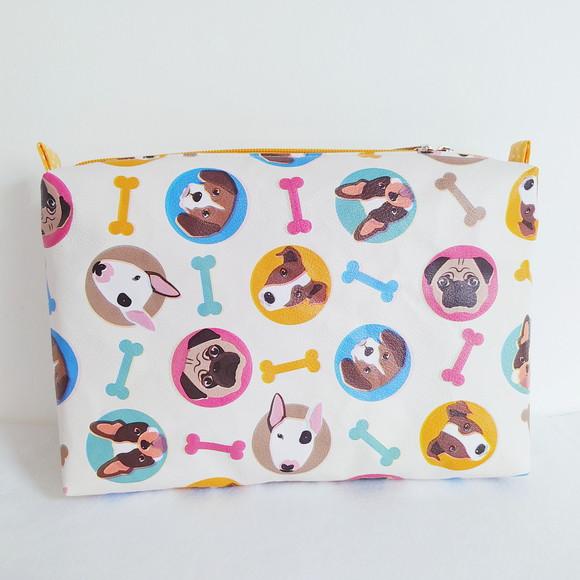 Necessaire Porta Fraldas e Lenço Umedecido - Cachorrinhos