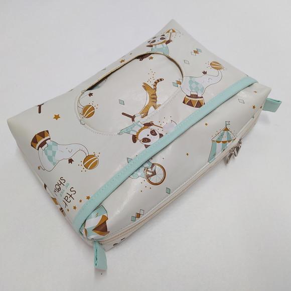 Necessaire Porta Fraldas e Lenço Umedecido - Circo Retrô