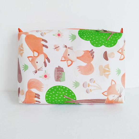 Necessaire Porta Fraldas e Lenço Umedecido - Raposinhas