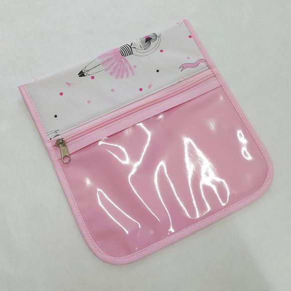 Porta Kit de Higiene - Bailarina Branco e Rosa