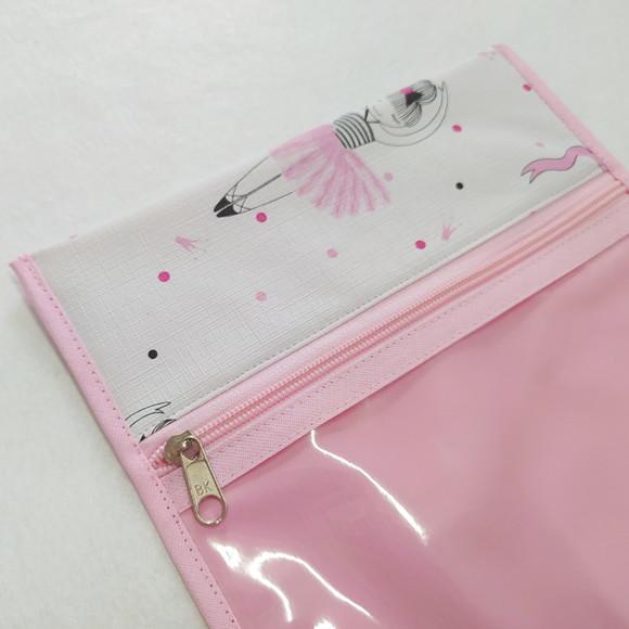 Porta Kit de Higiene - Bailarina Branco e Rosa