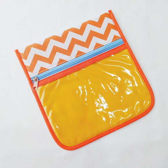 Porta Kit de Higiene - Chevron Laranja