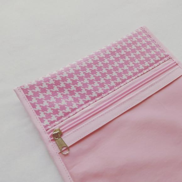 Porta Kit de Higiene - Pied de Poule Rosa