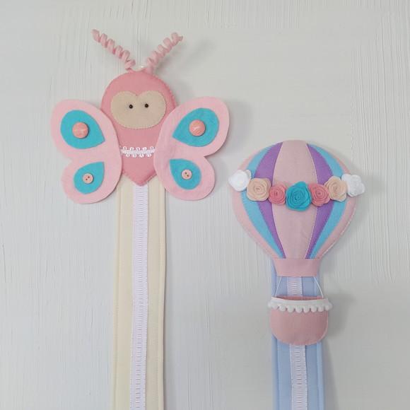 Porta Tiara, Laços e Fitas  Kit Balão e Borboleta de Feltro