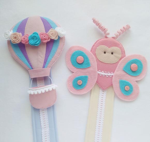 Porta Tiara, Laços e Fitas  Kit Balão e Borboleta de Feltro