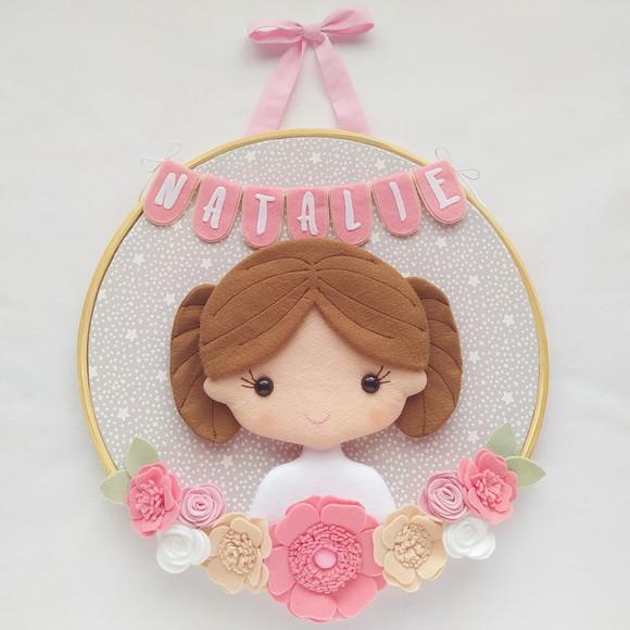 Quadro Bastidor Maternidade Menininha Princesa Natalie