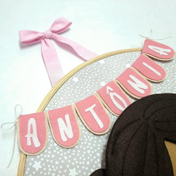 Quadro Bastidor Maternidade Menininha Princesa Antonia