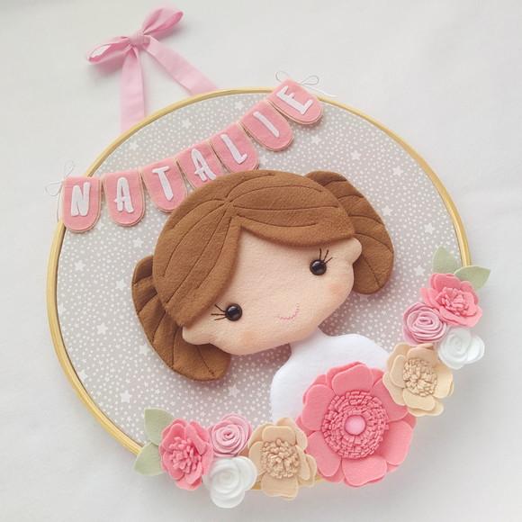 Quadro Bastidor Maternidade Menininha Princesa Natalie