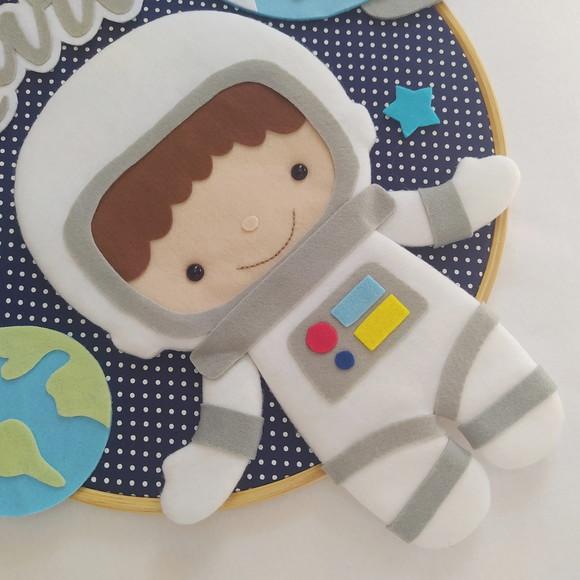 Quadro Bastidor Porta de Maternidade Astronauta Martin
