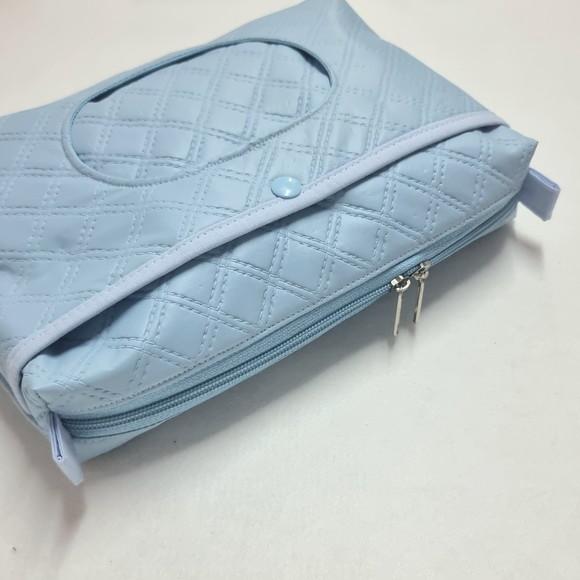 Saco Impermeável 28x40 + Necessaire Porta Fralda - Azul Bebê