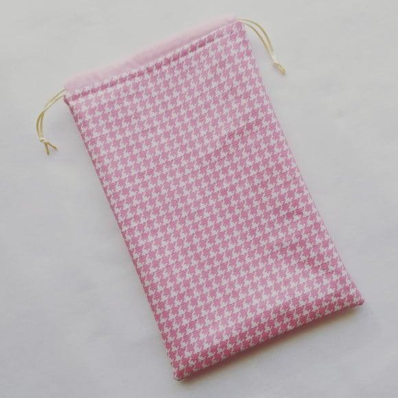 Saco Impermeável para Roupas 18x30 - Pied de Poule Rosa