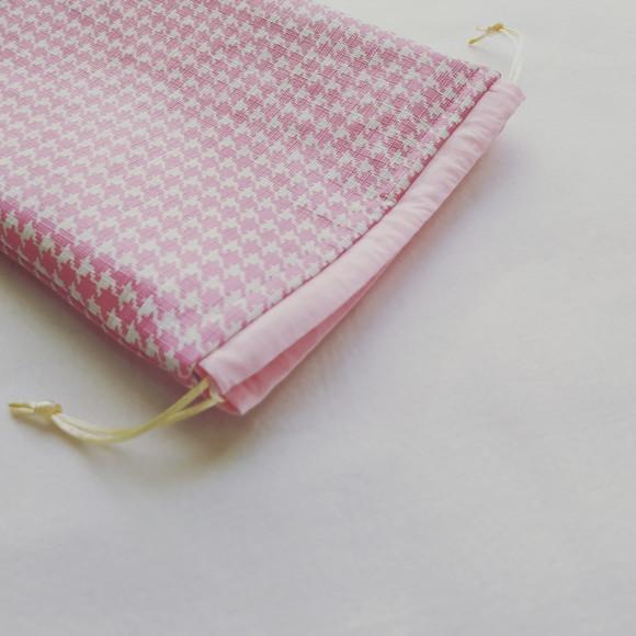 Saco Impermeável para Roupas 18x30 - Pied de Poule Rosa