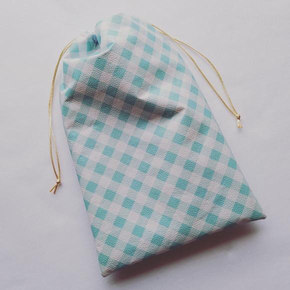 Saco Impermeável para Roupas 18x30 - Xadrez Verdinho