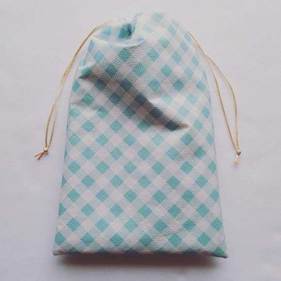 Saco Impermeável para Roupas 18x30 - Xadrez Verdinho