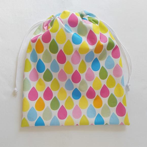 Saco Impermeável para Roupas 27x35 - Gotas Coloridas