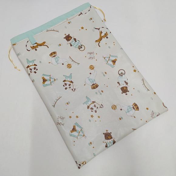 Saco Impermeável para Roupas 28x40 - Circo dos Animais Retrô