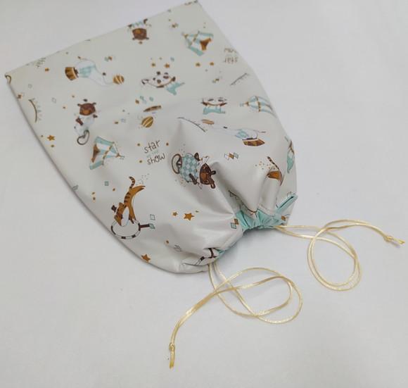 Saco Impermeável para Roupas 28x40 - Circo dos Animais Retrô