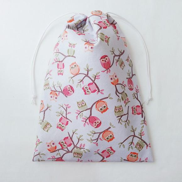 Saco Impermeável para Roupas 28x40 - Corujinhas
