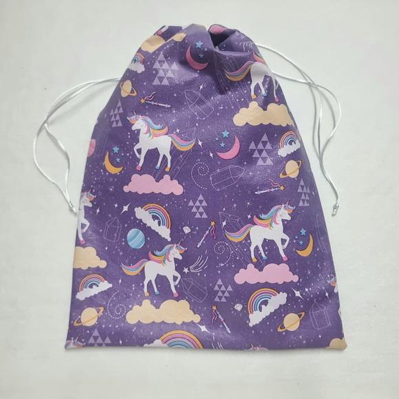 Saco Impermeável para Roupas 28x40 - Unicórnio Roxo