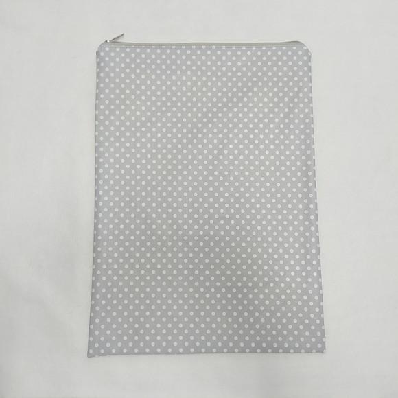 Saco Impermeável para Roupas 28x40 com Zíper - Cinza Poá