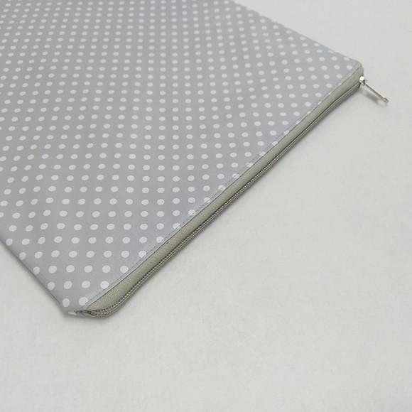 Saco Impermeável para Roupas 28x40 com Zíper - Cinza Poá