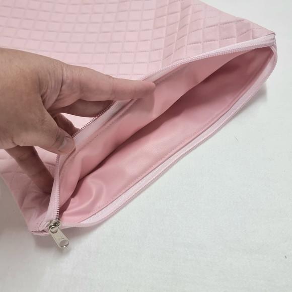 Saco Impermeável para Roupas 28x40 com Zíper - Rosa Bebê