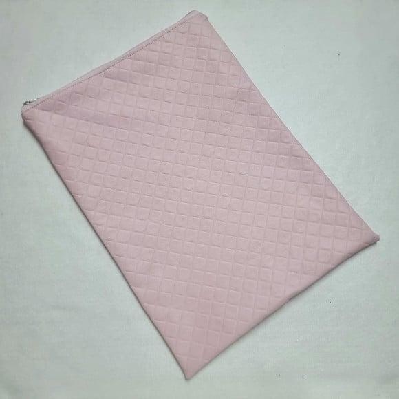 Saco Impermeável para Roupas 28x40 com Zíper - Rosa Bebê