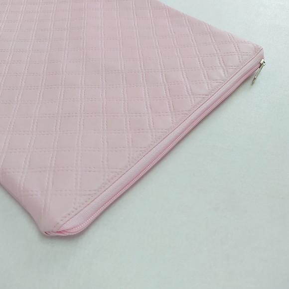 Saco Impermeável para Roupas 28x40 com Zíper - Rosa Bebê