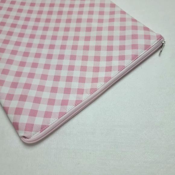 Saco Impermeável para Roupas 28x40 com Zíper - Xadrez Rosa
