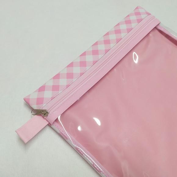 Saquinho Organizador Roupa Limpa - Xadrez Rosa