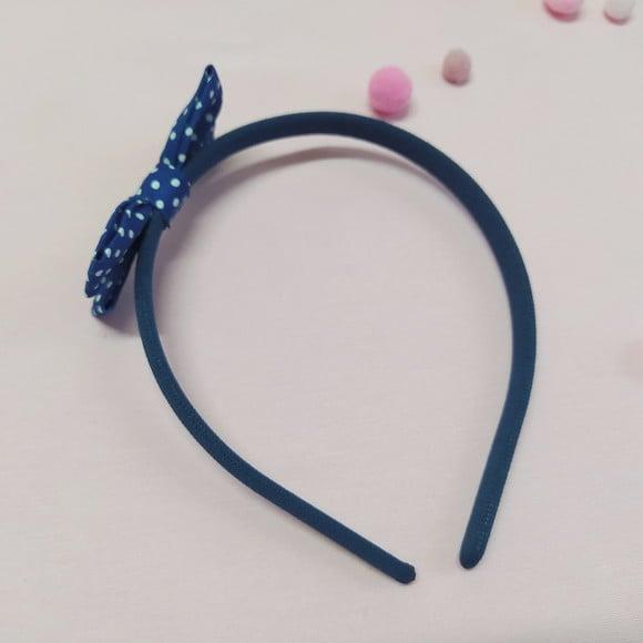 Tiara com Laço Libélula Azul Escuro Poá
