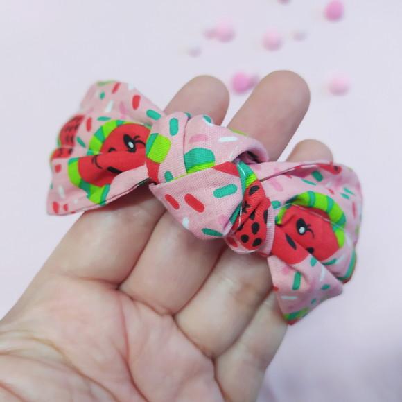 Tiara com Nó Melancia Rosa, Verde e Vermelha