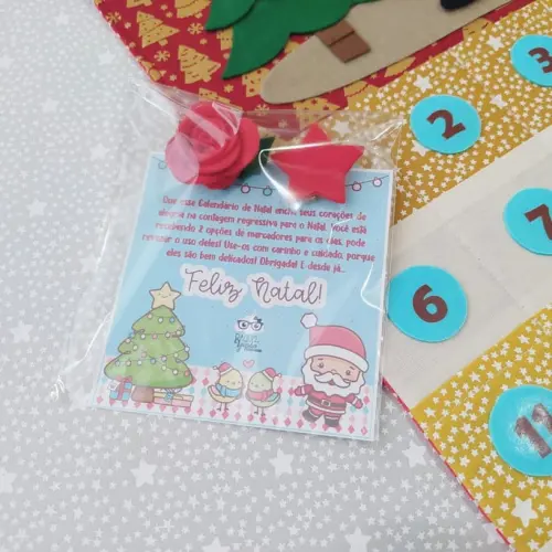 Calendário de Natal ou Advento Árvore - Papai Noel e Pinguim