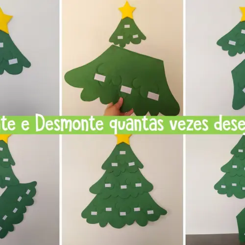 Árvore de Natal Interativa Montessori G - Feltro com Velcro