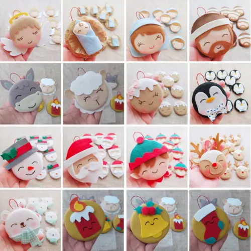 Árvore de Natal Interativa Montessori G - Feltro com Velcro