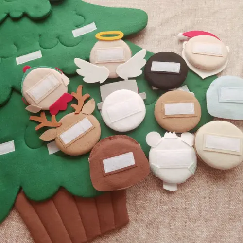 Árvore de Natal Montessori de Feltro com Velcro - Tam M