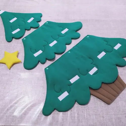 Árvore de Natal Montessori de Feltro com Velcro - Tam M