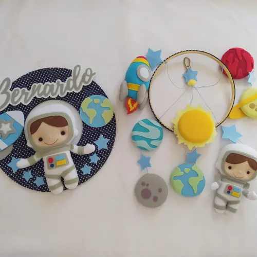 Guirlanda e Móbile Astronauta, Foguete e Planetas Bernardo