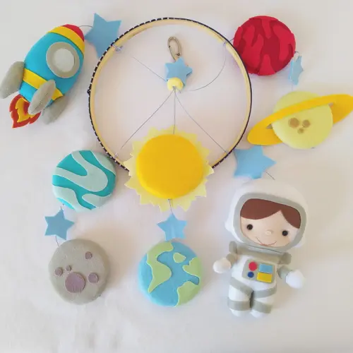 Guirlanda e Móbile Astronauta, Foguete e Planetas Bernardo