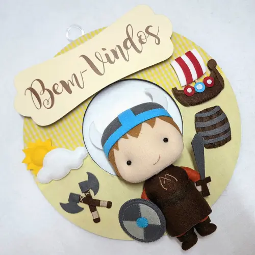 Guirlanda Porta de Maternidade Viking - Nome do Bebê