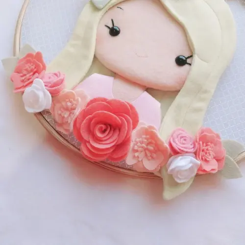 Quadro Bastidor Enfeite de Porta de Maternidade - Fiorella