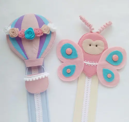 Porta Tiara, Laços e Fitas – Kit Balão e Borboleta de Feltro