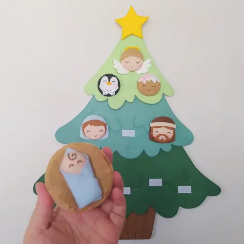 Árvore de Natal de Feltro com Velcro Montessori Tamanho M