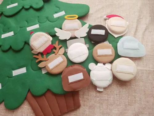 Árvore de Natal de Feltro com Velcro Montessori Tamanho M