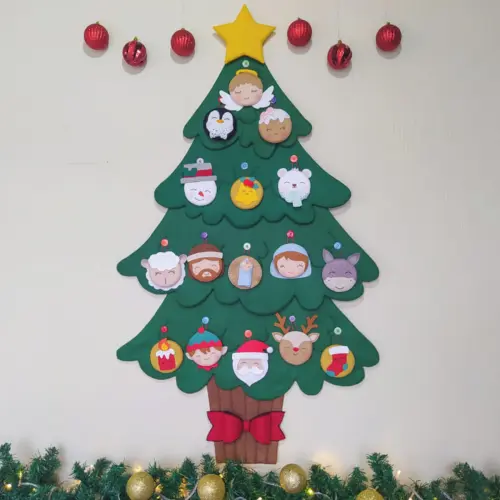 Árvore de Natal de Feltro Montessori Interativa - Tam. G