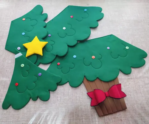Árvore de Natal de Feltro Montessori Interativa - Tam. G