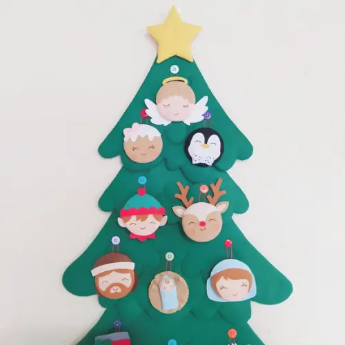 Árvore de Natal Interativa de Feltro Montessori 1,60m