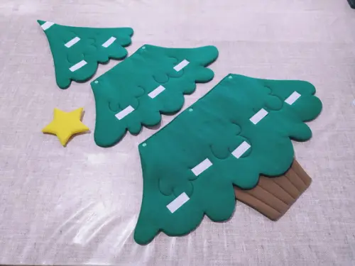 Árvore de Natal Montessori de Feltro com Velcro - Tam m