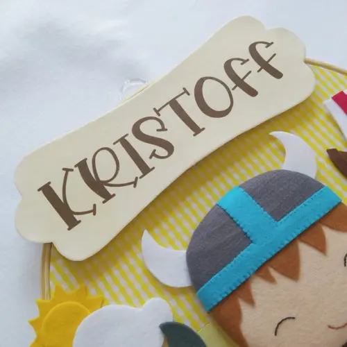 Bastidor Porta de Maternidade de Feltro Viking Kristoff