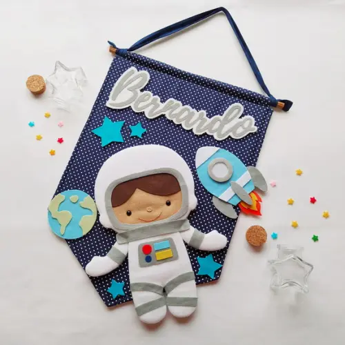 Flâmula + Móbile Astronautas, Foguetes e Planetas - Bernardo